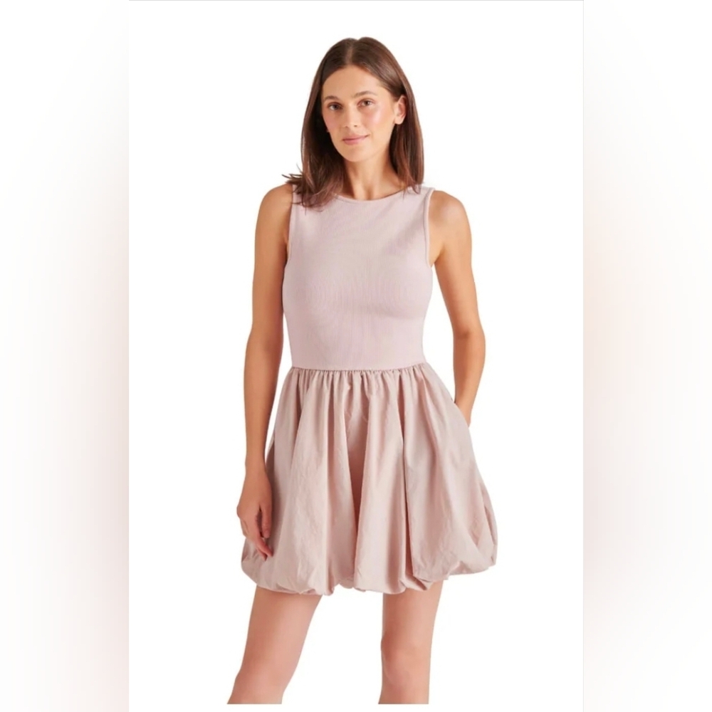Sleeveless Blush Pink Fit-and-Flare Dress